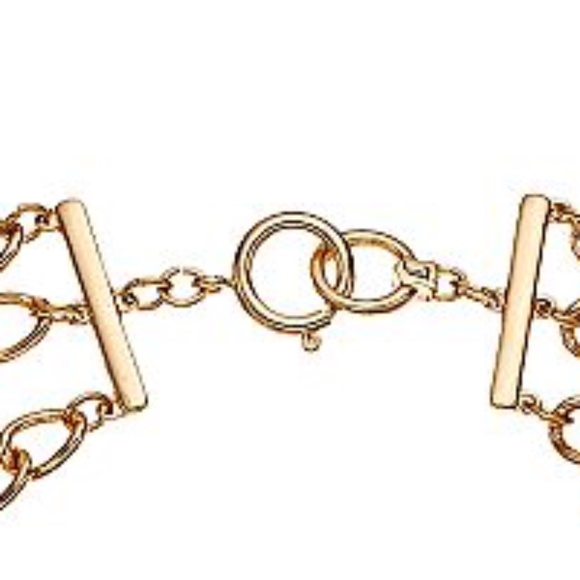 JUICY COUTURE 3-Strand Crystal Pendant Necklace Layered Statement Goldtone - Picture 4 of 4